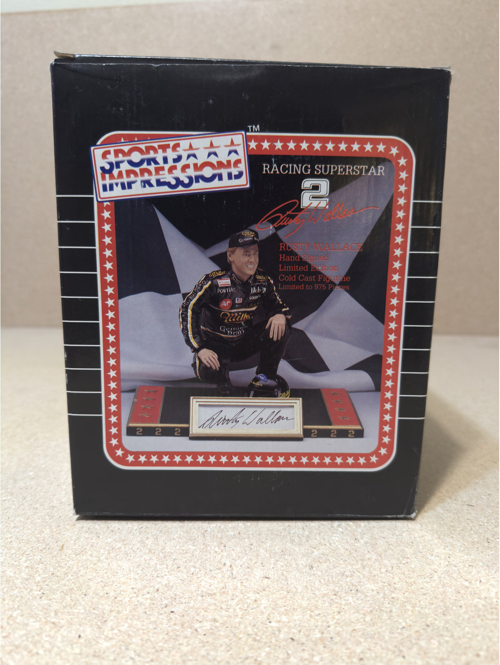 1994 Rusty Wallace Signed Sports Impressions NASCAR Figurine #740/975 COA